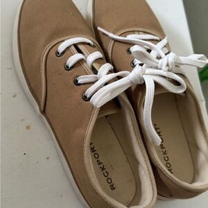 Rockport Women's Beige Canvas Sneakers
